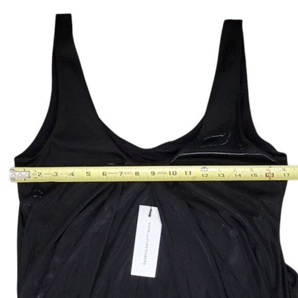 Diane von Furstenberg Lesley Liquid Jersey Dress Black Wet Look NEW MSRP $373 - Picture 10 of 16